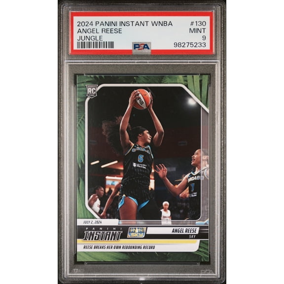 PSA 9 Angel Reese 2024 Panini Instant #130 Jungle SP Only 25 Made Rookie Card Chicago Sky