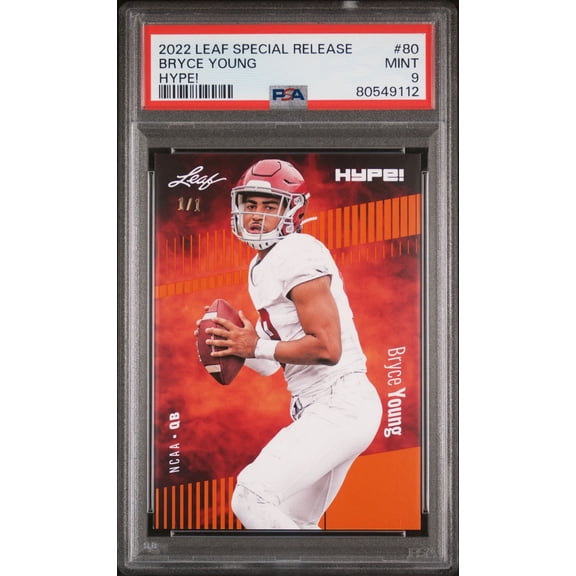 PSA 9 Bryce Young 2022 Leaf Hype! #80 Orange Masterpiece 1/1 Rookie Card
