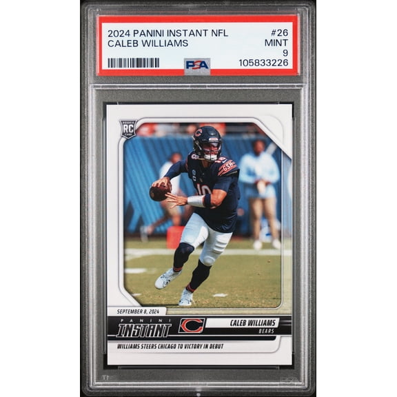 PSA 9 Caleb Williams 2024 Panini Instant #26 Victory in Debut Rookie Card Chicago Bears