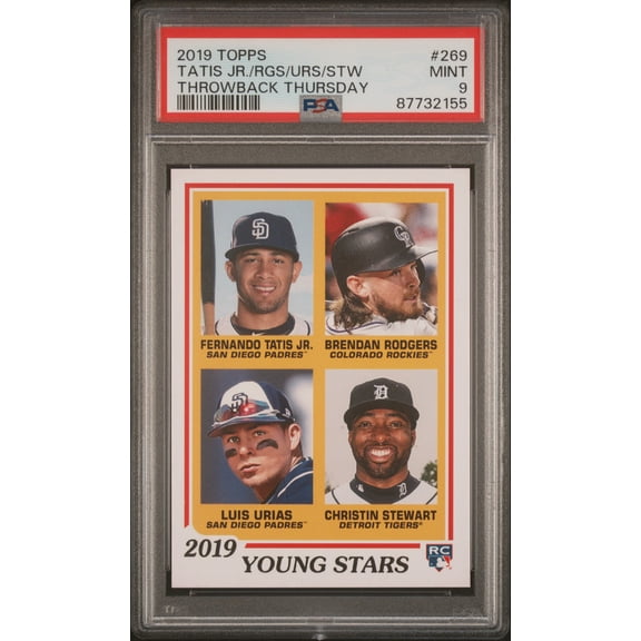 PSA 9 Fernando Tatis Jr. 2019 Topps #269 Throwback Thursday Rookie Card San Diego Padres