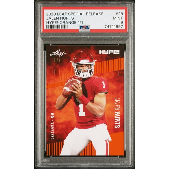 PSA 9 Jalen Hurts 2020 Leaf Hype #28 Masterpiece 1 of 1 Rookie Card