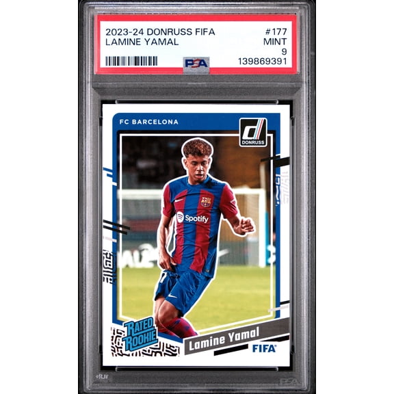 PSA 9 Lamine Yamal 2023-24 Donruss #177 Rookie Card Barcelona