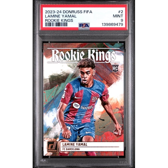 PSA 9 Lamine Yamal 2023-24 Donruss #2 Rookie Kings Rookie Card Barcelona