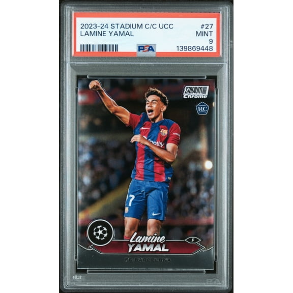 PSA 9 Lamine Yamal 2023-24 Topps Stadium Club Chrome #27 UCC Rookie Card