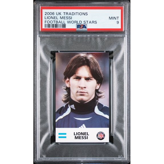 PSA 9 Lionel Messi 2006 UK Traditions #0 Rare Trading Card Football World Stars