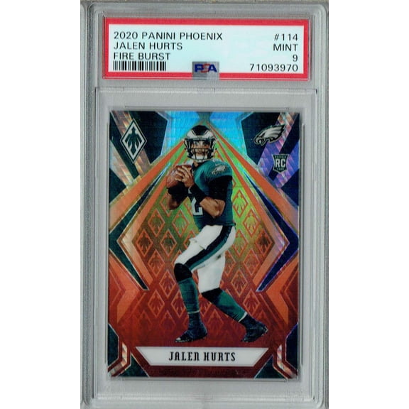 PSA 9 MINT Jalen Hurts 2020 Panini Phoenix #114 Rookie Card Fire Burst