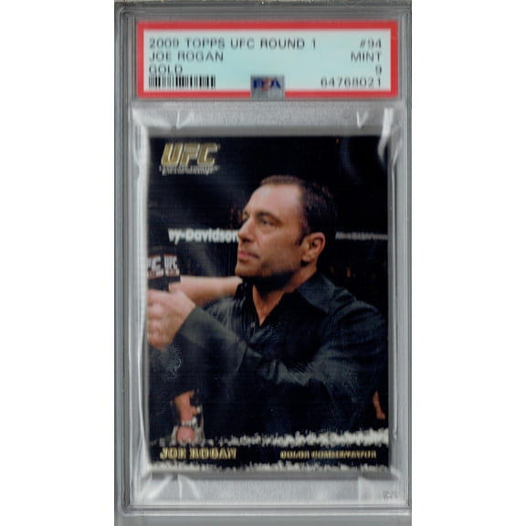 PSA 9 MINT Joe Rogan 2009 Topps UFC Round 1 #94 Rookie Card Thick Gold SP