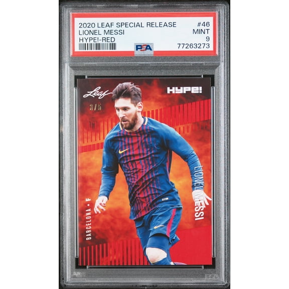 PSA 9 MINT Lionel Messi 2020 Leaf Hype #46 Rare Trading Card Red #3/5