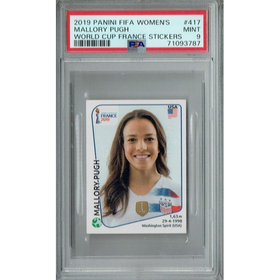 PSA 9 Mallory Pugh 2019 Panini FIFA Women's #417 Rookie Card World Cup France