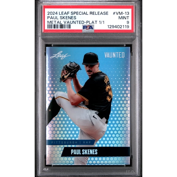 PSA 9 Paul Skenes 2024 Leaf Vaunted Metal #VM-13 Platinum 1/1 Rookie Card