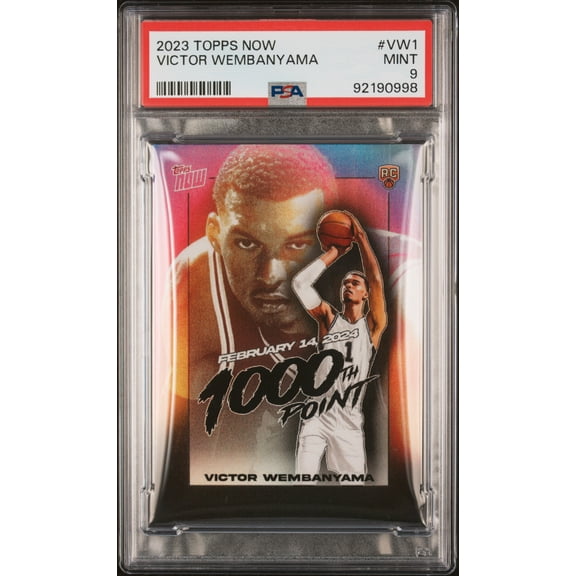 PSA 9 Victor Wembanyama 2023 Topps Now #VW1 1000th Point Rookie Card San Antonio Spurs