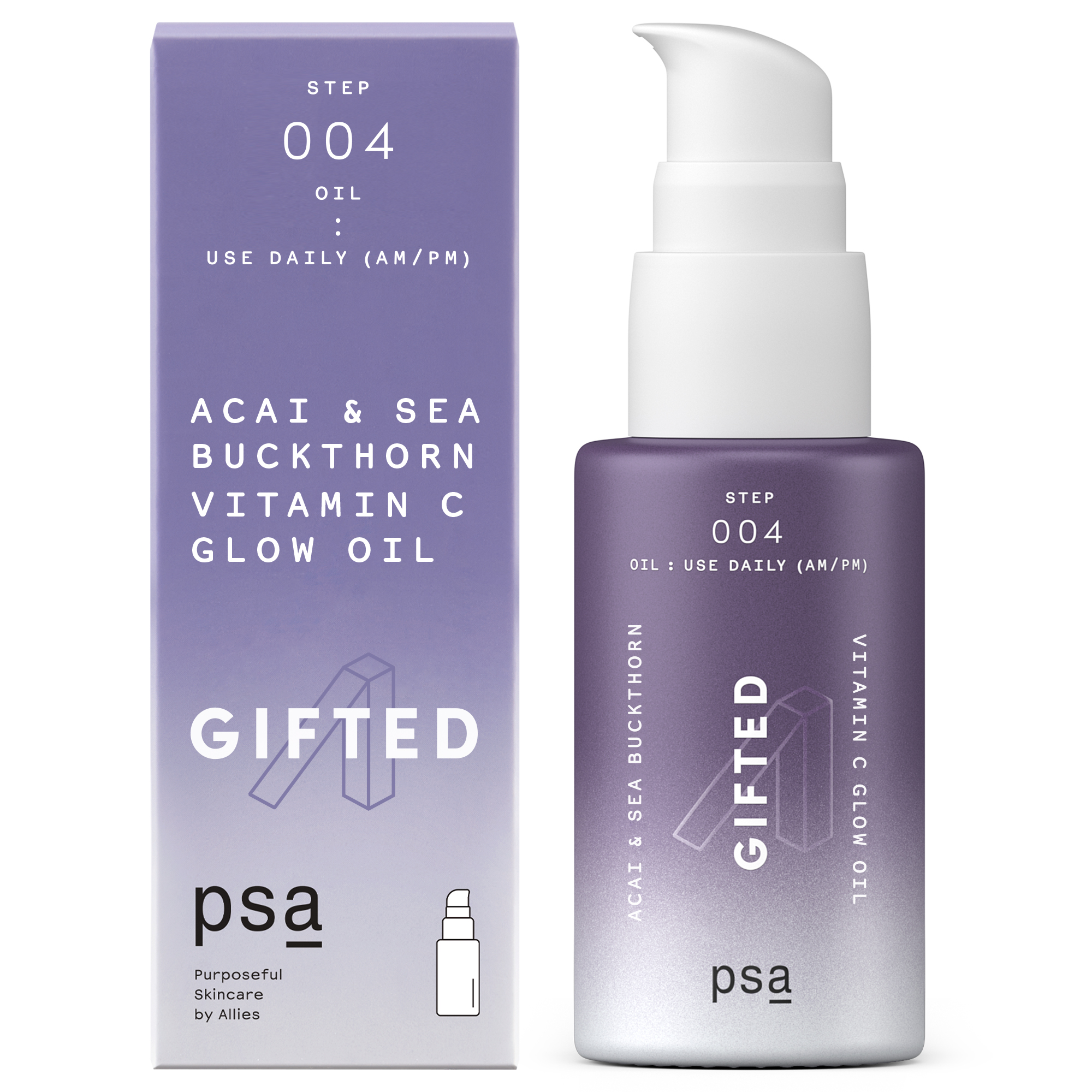 PSA GIFTED Acai and Sea Buckthorn Vitamin C Glow Oil, For All Skin Types, 0.5 fl oz/15 ml, Vegan - image 1 of 11