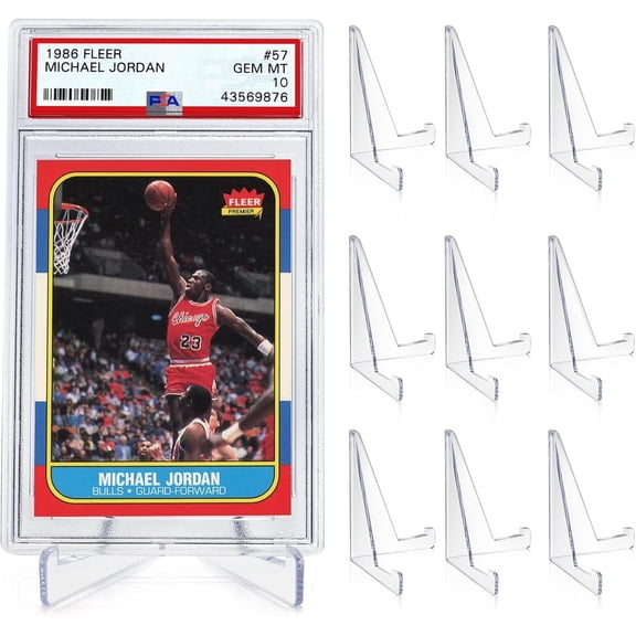 PSA Graded Card Stands, Trading Card Display Stand Mini Easel Holder, Clear Card Stands for BGS, PSA, SGC Baseball Sports Card- 10 Pack