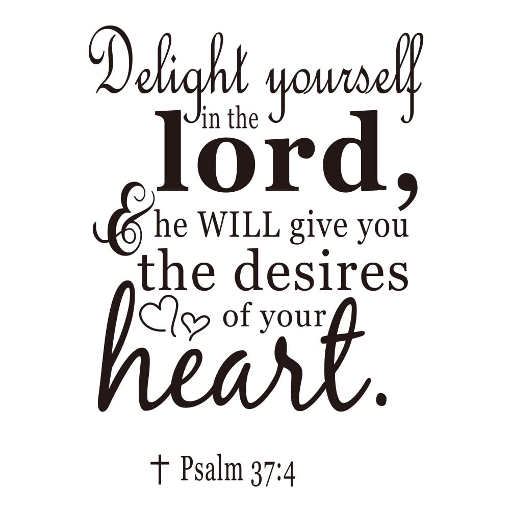 PSALM 37 4 Wall Art Sayings Sticker D cor Decal Prayer Church Jesus 