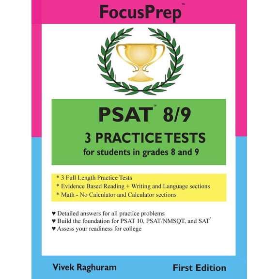 PSAT 8/9 3 Practice Tests: for students in grades 8 and 9, (Paperback)