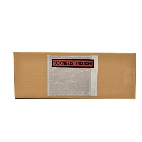 PSBM 1000 PCS 4.5 x 5.5 Inch Orange Panel Face Packing List Enclosed Envelopes, Invoice Packing Slips Pouch for Mailing Labels, Invoices, Documents and Slips