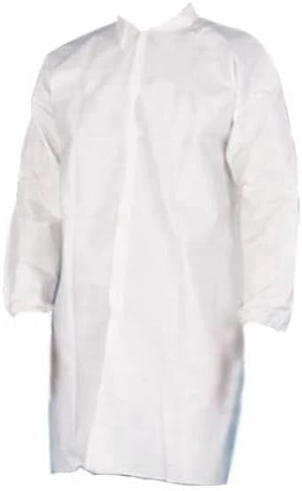 PSBM 25 Pcs White Microporous Disposable Lab Coat 5X-Large 4 Button ...