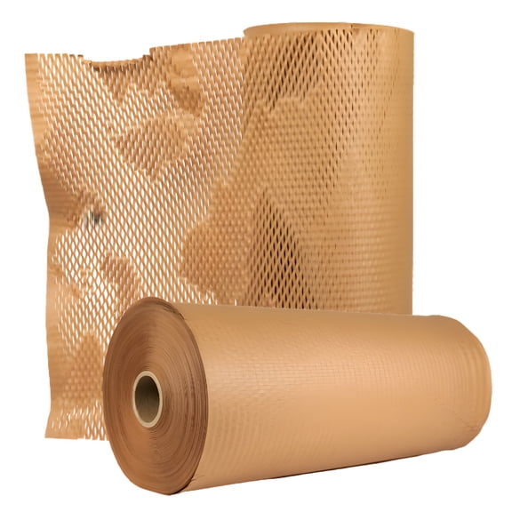 PSBM 30 Roll Honeycomb Packing Paper, 20 Inch x 1000 Feet Bubble Cushioning Wrap for Shipping Materials, Recyclable Kraft Paper