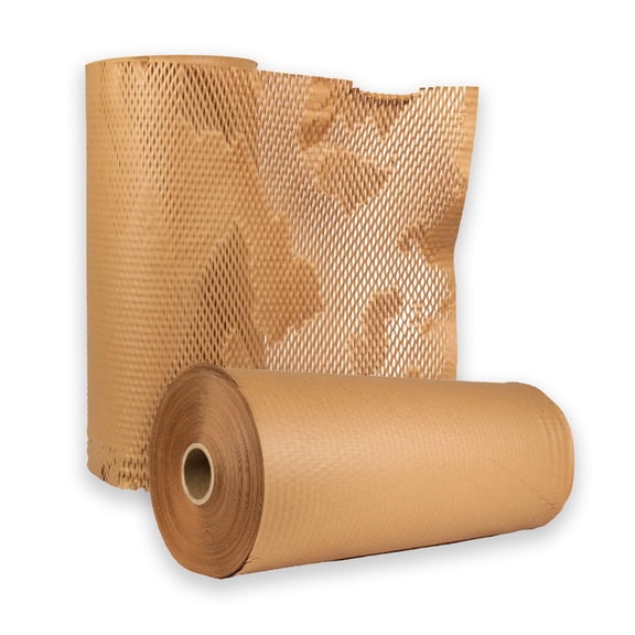 PSBM 30 Roll Honeycomb Packing Paper with Dispenser, 20 Inch x 1000 Feet Bubble Cushioning Wrap For Shipping Materials, Recyclable Honeycomb Paper
