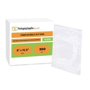 PSBM 300 PCS 8 x 15.5 Inch Bubble Out Bags/Pouches, Self Seal Double Wall Bubble Cushion Bag for Shipping of Fragile and Delicate Items   Made In North America
