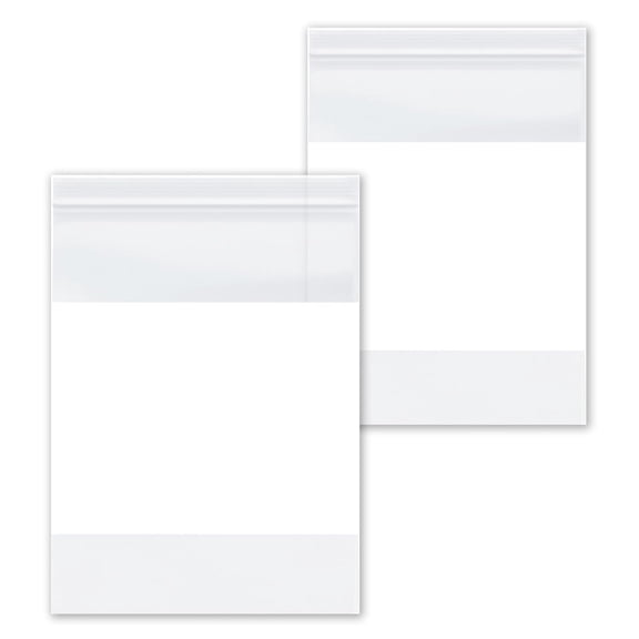 PSBM White Block Reclosable Poly Bags 5" x 8" 4 Mil Reliable Zipper Poly Bags for Food and Craft Supplies 1000 Pieces
