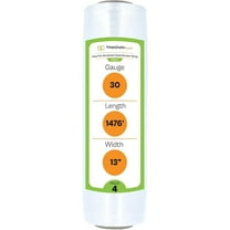 PSBM Cast Hand Pre-Stretch Wrap 13" x 1476 Feet 4 Rolls 30 Gauge Plastic Clear Shrink Film for Moving Packing