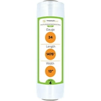 PSBM Cast Hand Pre-Stretch Wrap 13" x 1476 Feet 4 Rolls 34 Gauge Plastic Clear Shrink Film for Moving Packing