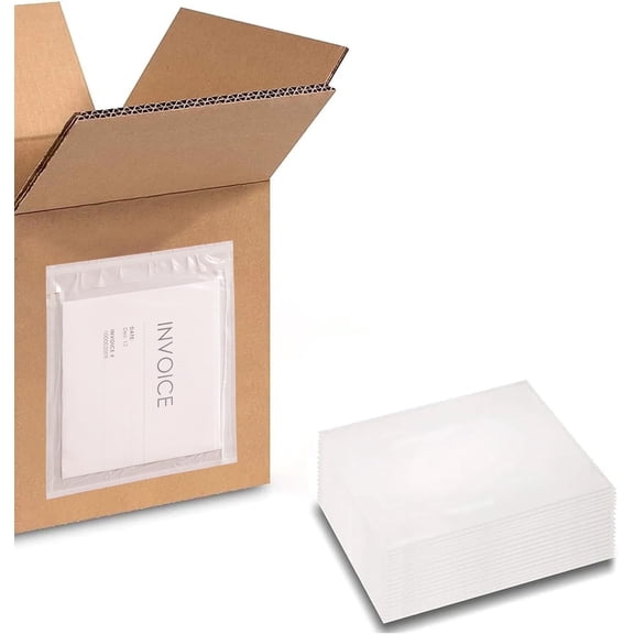 PSBM Packing List Envelopes, 8" x 10" Full Face Plain Face 500 Pcs Reclosable, for Mailing Slips and Invoice Labels