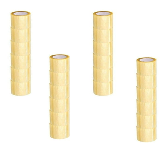 PSBM Acrylic Packing Tape 2.83 Inch x 110 Yards 48 Rolls Yellow Transparent 2 Mil for Storage and Package Labeling