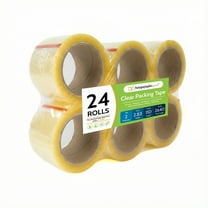 PSBM Clear Acrylic Sealing Tape Economy Grade 2.83 Inch x 110 Yards 24 Rolls 2 Mil Heavy Duty Packing and Shipping Tape