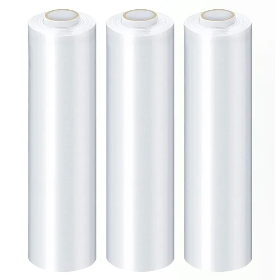 SSBM Clear Shrink Stretch Wrap 4 Roll 18" x 1000 Feet 80 Gauge Self-Adhering Plastic Wrap for Shipping & Moving