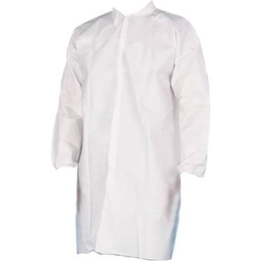 PSBM White Disposable Lab Coats - 2XL Size, 50-Pack Polypropylene Coats With Elastic Cuffs For Multiple Uses