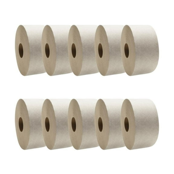 PSBM Reinforced Kraft Tape, 2.83" x 450 Feet, 300 Rolls, White, Water-Activated, Tamper-Evident Secure Sealing