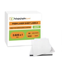 PSBM Laser Sheet Labels 2.625x1 Inch 1000 Sheets White Compatible with Laser and Inkjet Printers for Shipping Use
