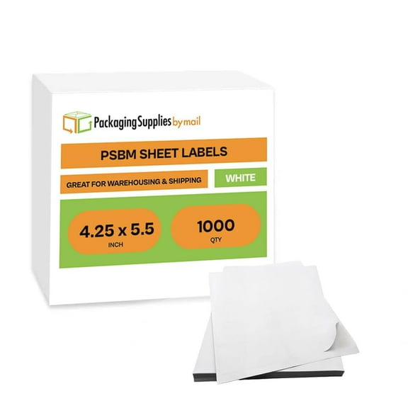 PSBM Laser Sheet Labels 4.25x5.5 Inch 1000 Sheets White Compatible with Laser and Inkjet Printers for Shipping Use