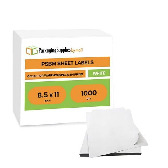 PSBM Laser Sheet Labels 8.5x11 Inch 1000 Sheets White Compatible with Laser and Inkjet Printers for Shipping and Inventory