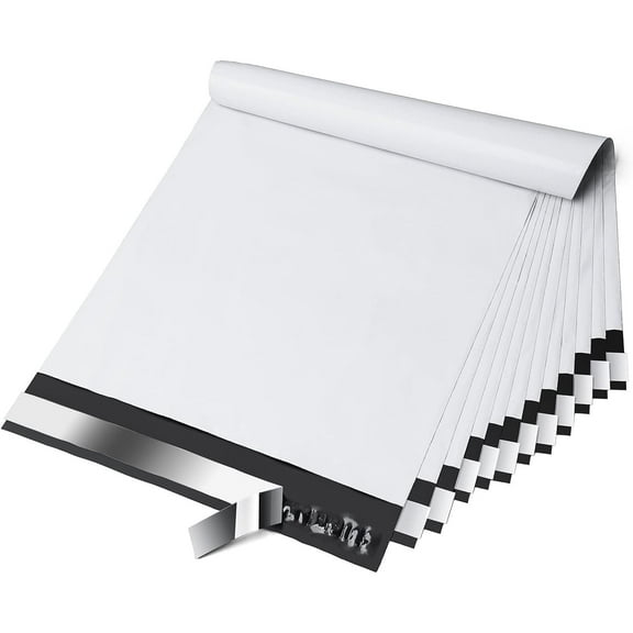 PSBM Poly Mailers 9" x 12" 2000 Pcs 2.5 Mil Lightweight White/Grey Tear Proof Waterproof For Retail and Shipping need