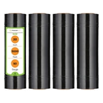 PSBM Cast Machine Stretch Wrap 20 Inch x 5000 Feet 1 Roll 80 Gauge Opaque Black Plastic Shrink Film for Packing