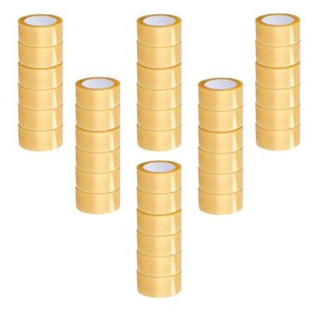 PSBM Machine Length Packing Tape, 1.88 Inch x 1000 Yards, 6 Rolls, 2 Mil Yellow Transparent Hybrid Acrylic Packaging Tape