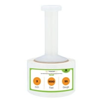 PSBM Mini Stretch Wrap 3" x 1000' 18 Rolls 55 Gauge Clear Plastic Shrink Film with 1 Free Plastic Dispenser Handle Per Case