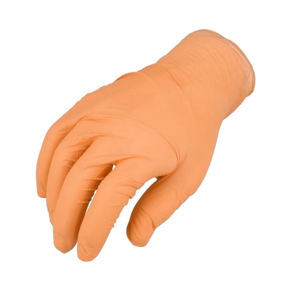PSBM Orange Nitrile Powder Free Gloves Large Disposable Exam Grade 5 Mil Latex Free Fully Texture Gloves 1000 PCS