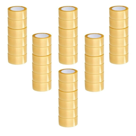 PSBM Hybrid Acrylic Packing Tape, 1.88 Inch x 110 Yards, 36 Rolls, 2 Mil, Yellow Transparent,for Shipping, Moving, Refill