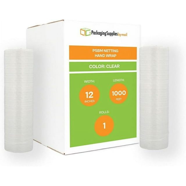 PSBM Pallet Netting Vented Stretch Wrap, 1 Pack, 12 Inch x 1000 Feet, for Securing Pallets That