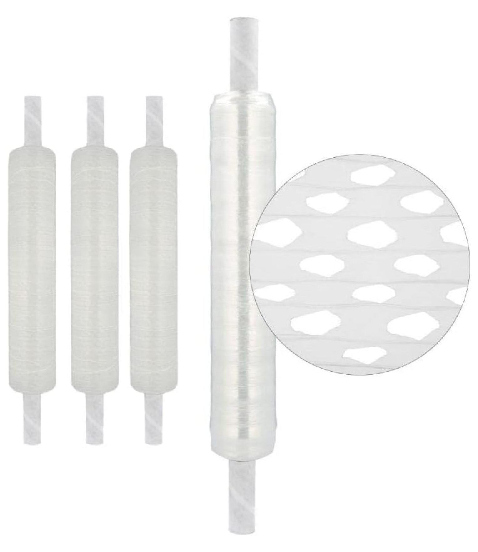 PSBM Pallet Netting Vented Stretch Wrap with Extended Handles, 4 Pack, 17 Inch x 600 Feet, for