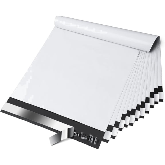 PSBM White Poly Mailers 12" x 15.5" 500 Pcs 3 Mil Thick White Self Seal Envelope Tamper Resistant for Mailing Need