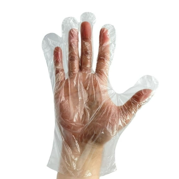 PSBM HDPE Poly Food Service Gloves Large Clear Disposable, Loose Fit, Food Safe & Powder Free 1.5 Mil Bulk 10000 PCS