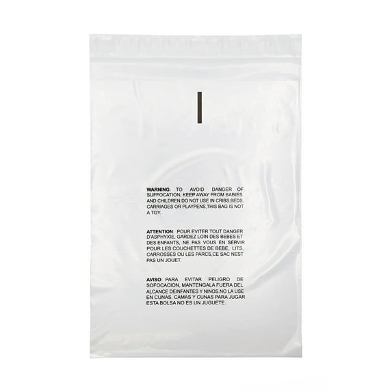 PSBM Resealable Clear Suffocation Warning Bags 8" x 10" 1.5 Mil Print-On Bags for Retail and Office Shipping 2000 Pcs