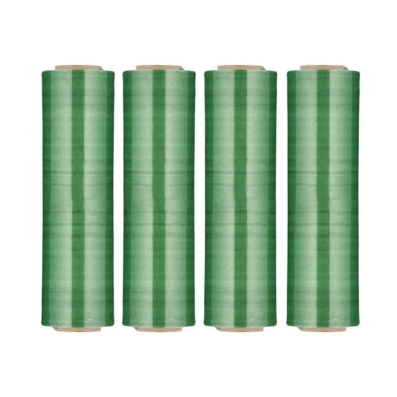 PSBM Stretch Wrap 18 Inch x 1500 Feet 4 Rolls 47 Gauge Green Tinted Hand Plastic Shrink Film for Pallet Packaging Moving Packing