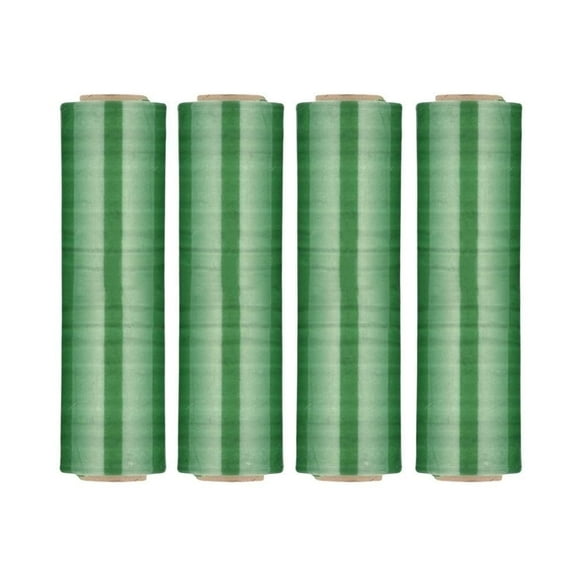 PSBM Stretch Wrap 18 Inch x 1500 Feet 4 Rolls 47 Gauge Green Tinted Hand Plastic Shrink Film for Pallet Packaging Moving Packing