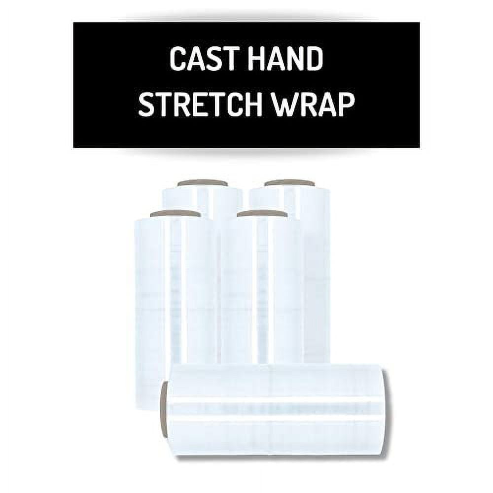 PSBM Stretch Wrap, 4 Pack, 15 Inch x 1500 Feet, 80 Gauge, Clear Plastic